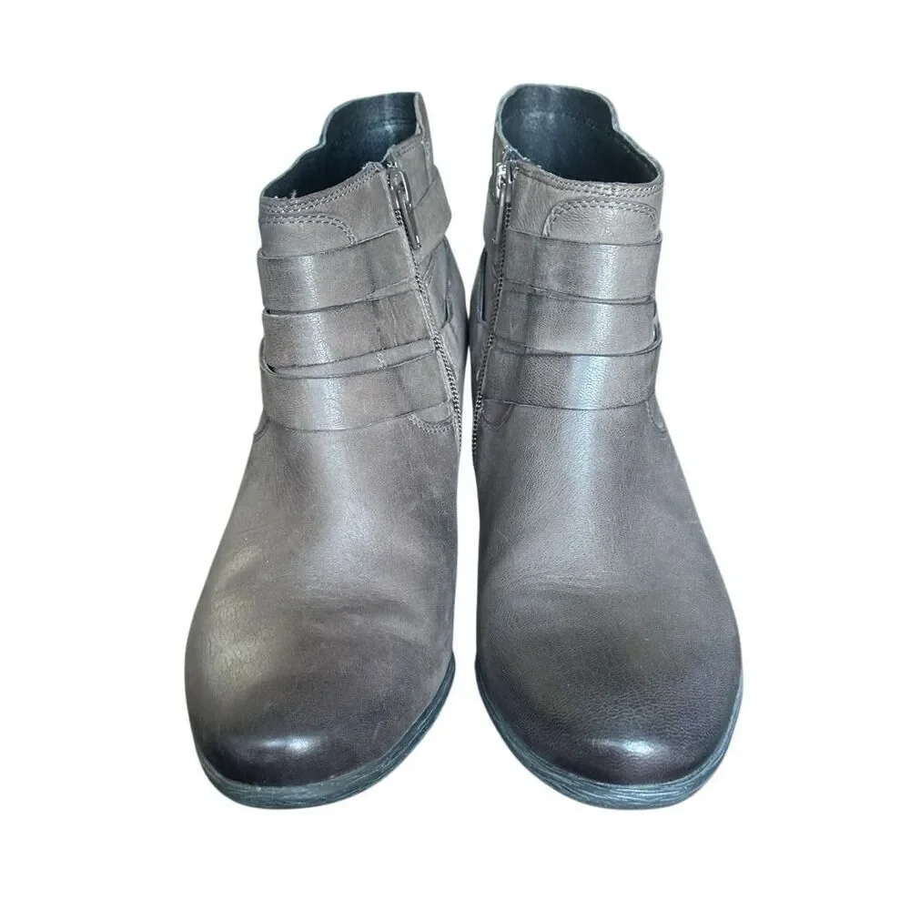 Josef Seibel Britney Side Zip Ankle Bootie Taupe Brown Size 39 US 8 - 8.5